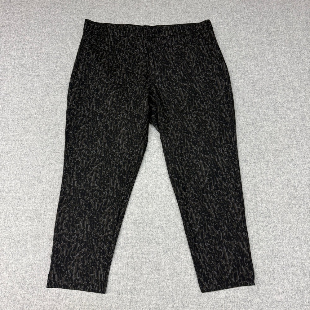 KUT from the Kloth Fab Ab Ankle Trouser 18W Black Olive Green Straight Leg Pants